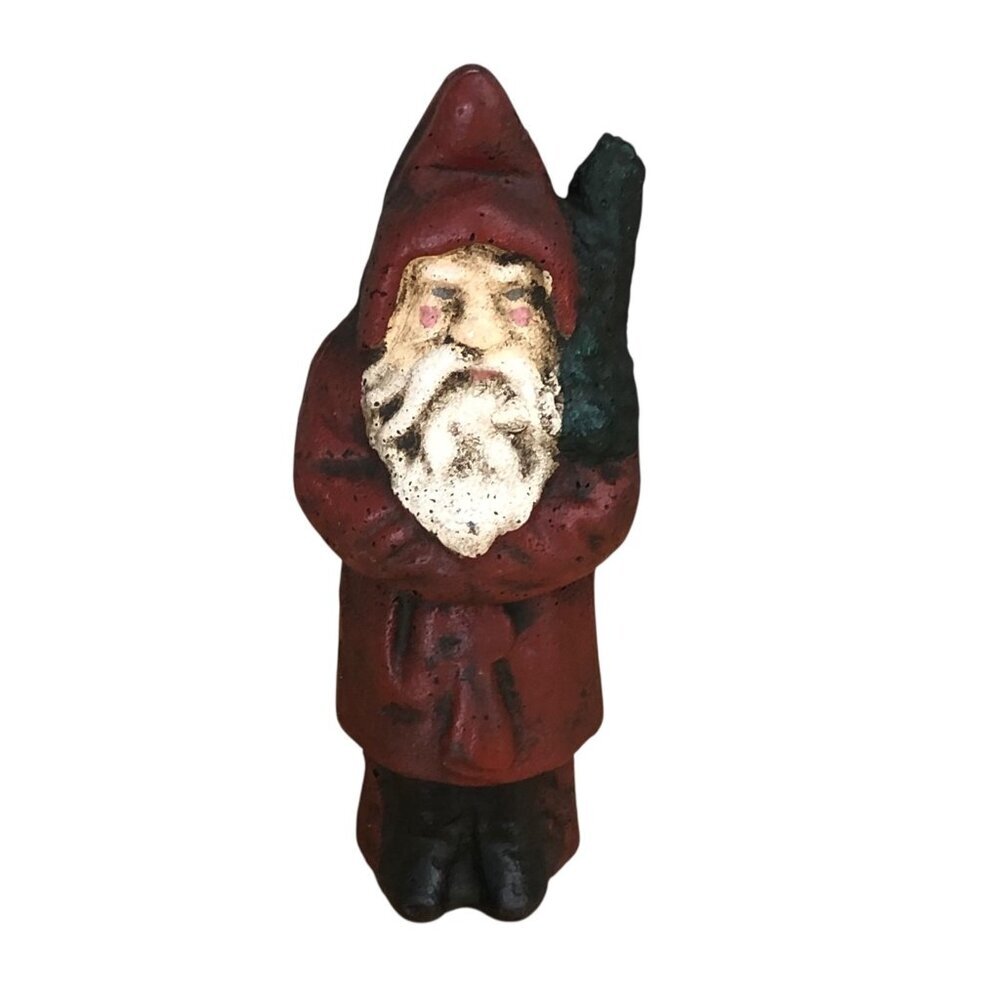 Vintage Fairfield Folk Art Belsnickel Santa Chalkware Christmas Primitive Coat